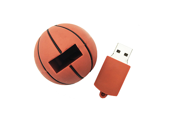 PVC軟膠籃球U盤 運動電子小禮品批發(fā) U盤開模訂做