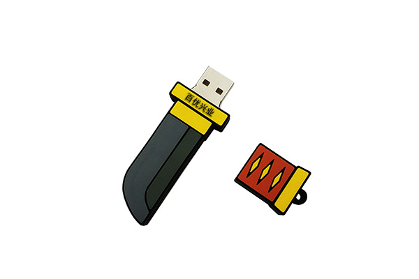PVC軟膠武士刀造型U盤 機械設備造型U盤開模訂做